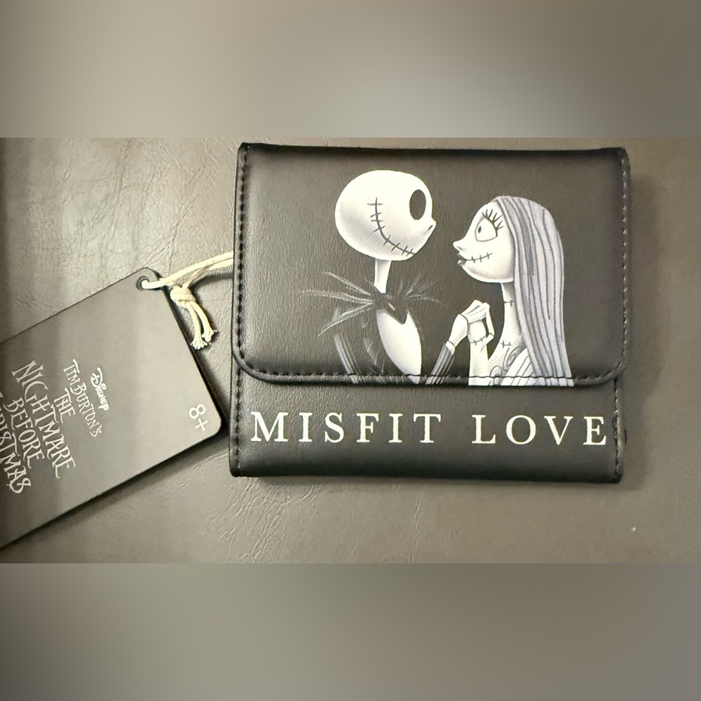 Loungefly Disney Nightmare Before Christmas Jack and Sally trifold Wallet NWT